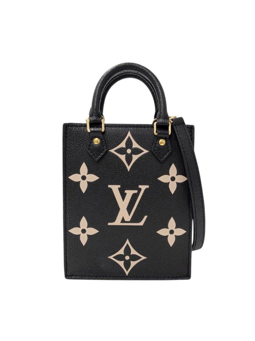 Louis Vuitton 2-Way Shoulder Bag Bicolor Empreinte Petite Sac Plat Black